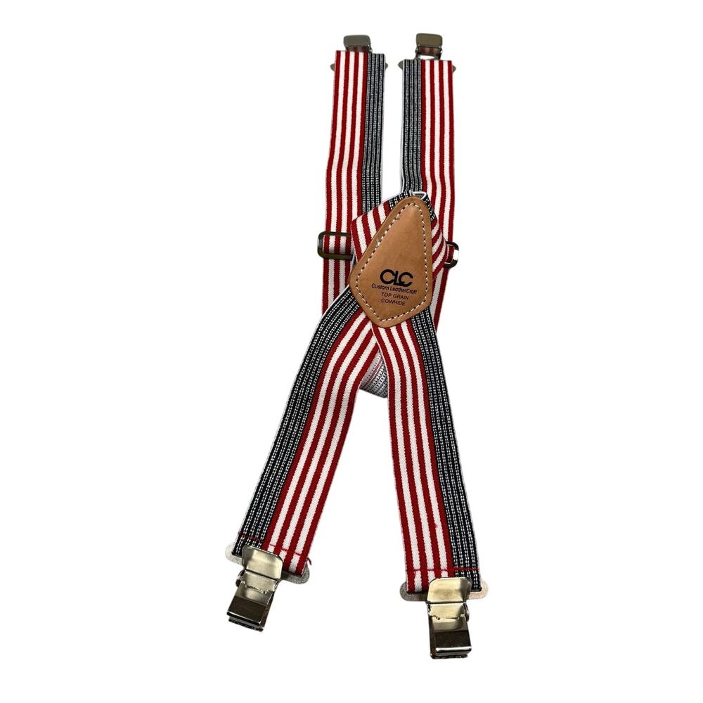 Red White and Blue CLC Custom Leathercraft Suspenders Heavy Duty 2”